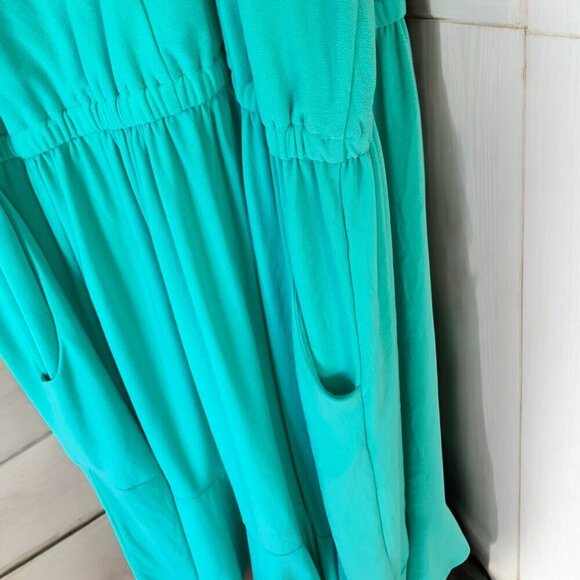 Torrid Sleeveless Keyhole Maxi Dress W/ Pockets Teal Green/Blue 3X Elastic Waist - Picture 8 of 8